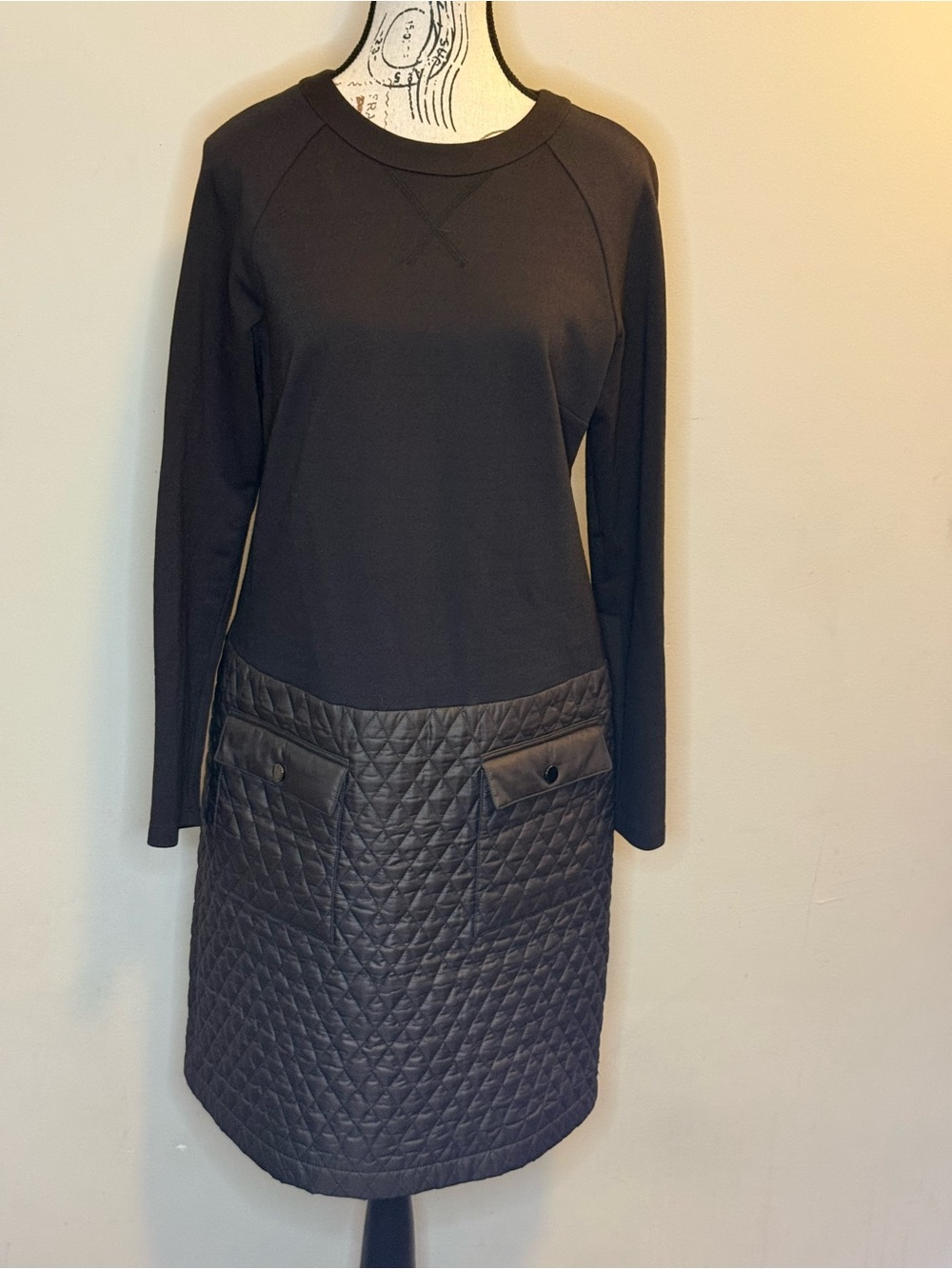 Worth New York Black Quilted Sheath Dress - Size S